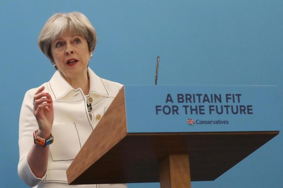 Strong words: Theresa May (Getty Images)