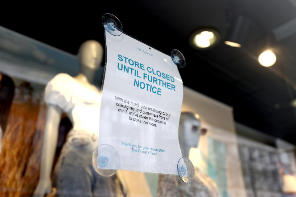 A Primark store in Nottingham after the company announced yesterday that they will be closing all UK stores to help limit the spread of coronavirus.