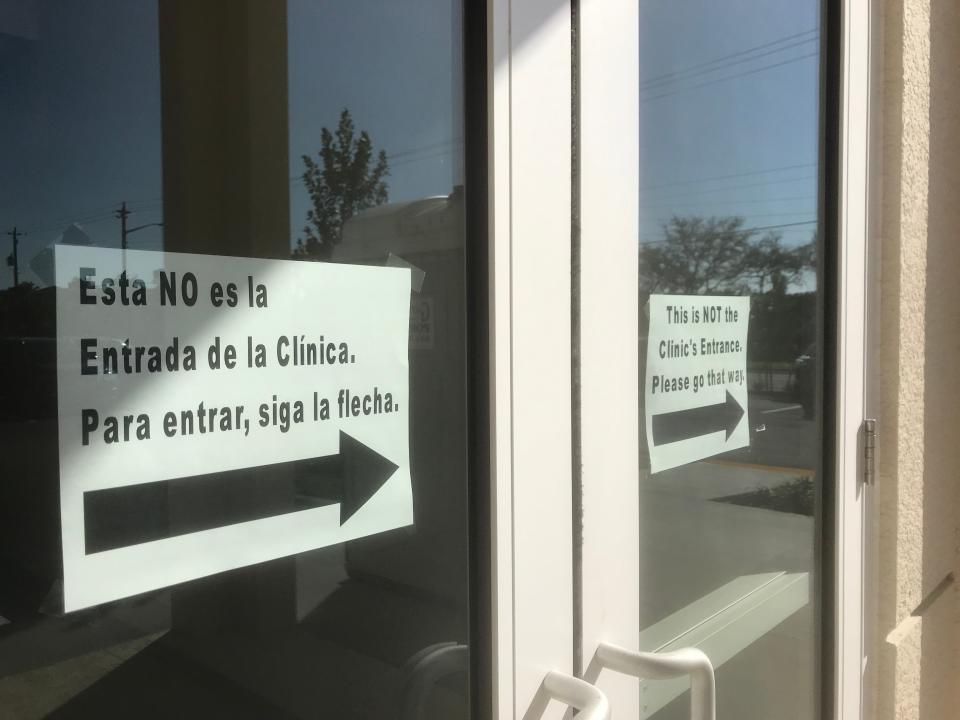 Temporary signs at Neighborhood Health Clinic in Naples on Wednesday, Feb. 27, 2019.