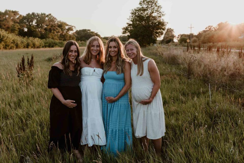 <p>Wildfire Photo Co.</p> Sisters Jena Primsky, Jaden Lortz, Jessica Hanna, and Jordan Sutton are all pregnant at the same time