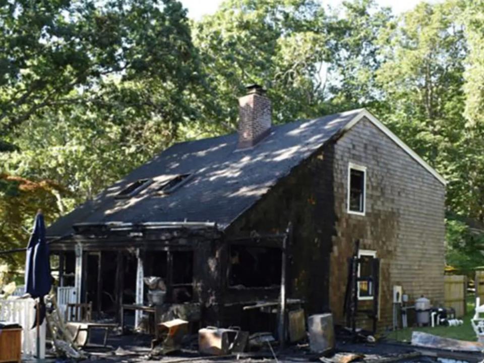 Two sisters were killed in a fire that tore through this rental home in the Hamptons in early August (Southampton Town Police)