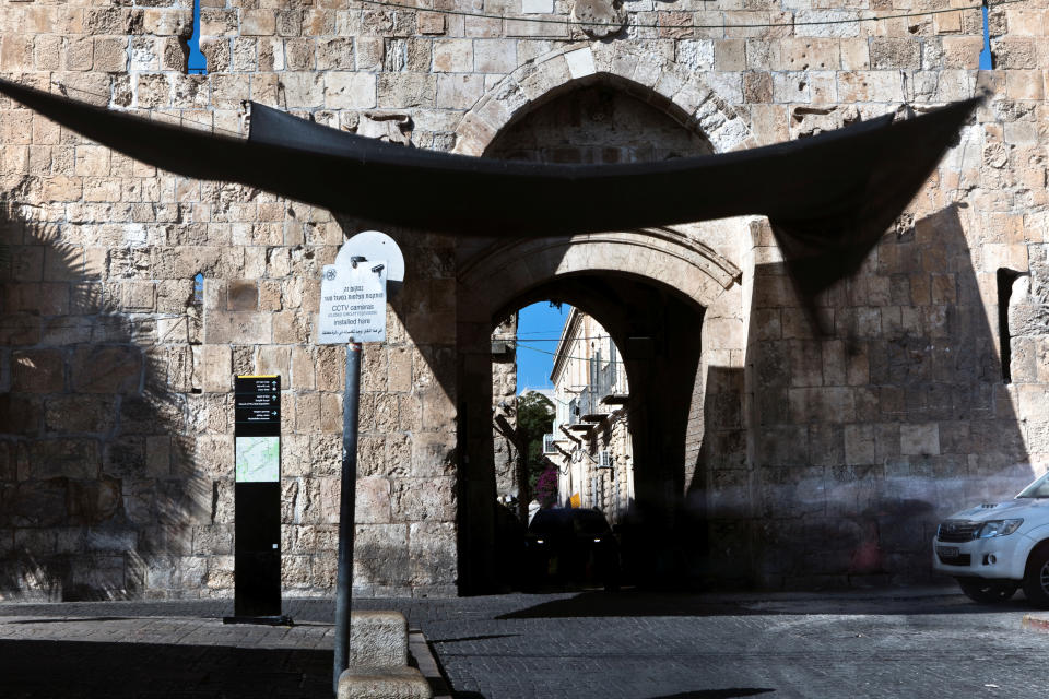 A car enters through Lions' Gate in Jerusalem's Old City. (Photo: Nir Elias/Reuters)