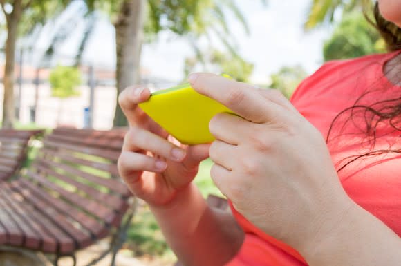 Woman using cell phone