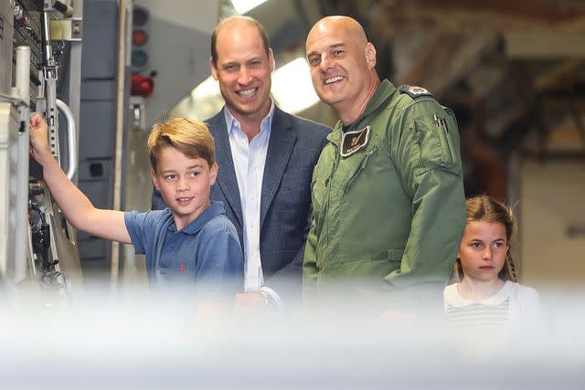 <p>Chris Jackson/Getty Images</p> Prince William, Prince George and Princess Charlotte at the Royal International Air Tattoo at RAF Fairford, Gloucestershire.