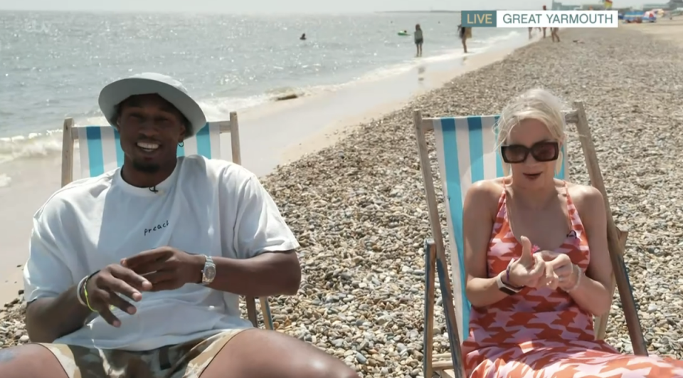 Love Island’s Ovie Soko also let an expletive slip (ITV/This Morning)