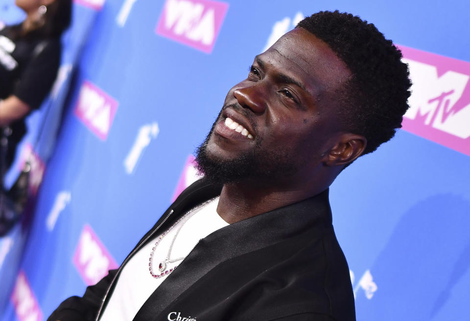 Kevin Hart arrives at the MTV Video Music Awards at Radio City Music Hall on Monday, Aug. 20, 2018, in New York. (Photo by Charles Sykes/Invision/AP)