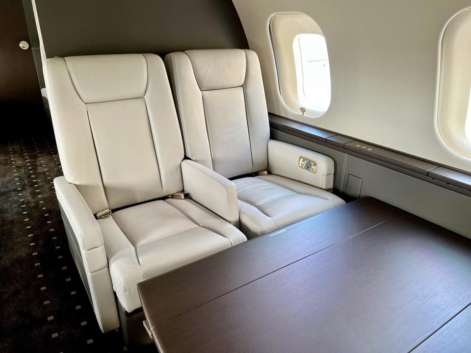 Flying on VistaJet's Bombardier Global 5000 private jet.