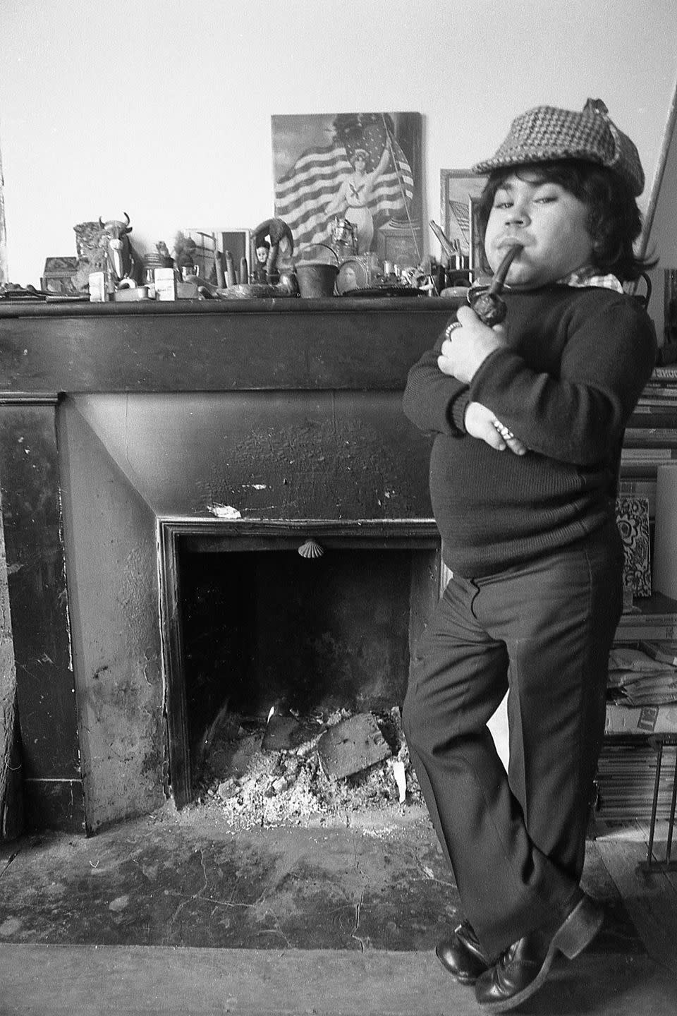 <p>Herve Villechaize, who played Tattoo in the TV series <em>Fantasy Island</em>, stands in Sherlock Holmes garb at his Paris apartment in 1973.</p>