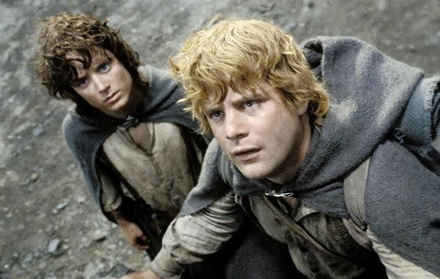 Sean Astin and Elijah Wood in The Lord of The Rings.