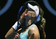 Tennis - Australian Open - Melbourne Park, Melbourne, Australia - 21/1/17 Russia's Ekaterina Makarova reacts during her Women's singles third round match against Slovakia's Dominika Cibulkova. REUTERS/Thomas Peter