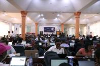 Staff of Jumia company work on computers at the office in Lagos