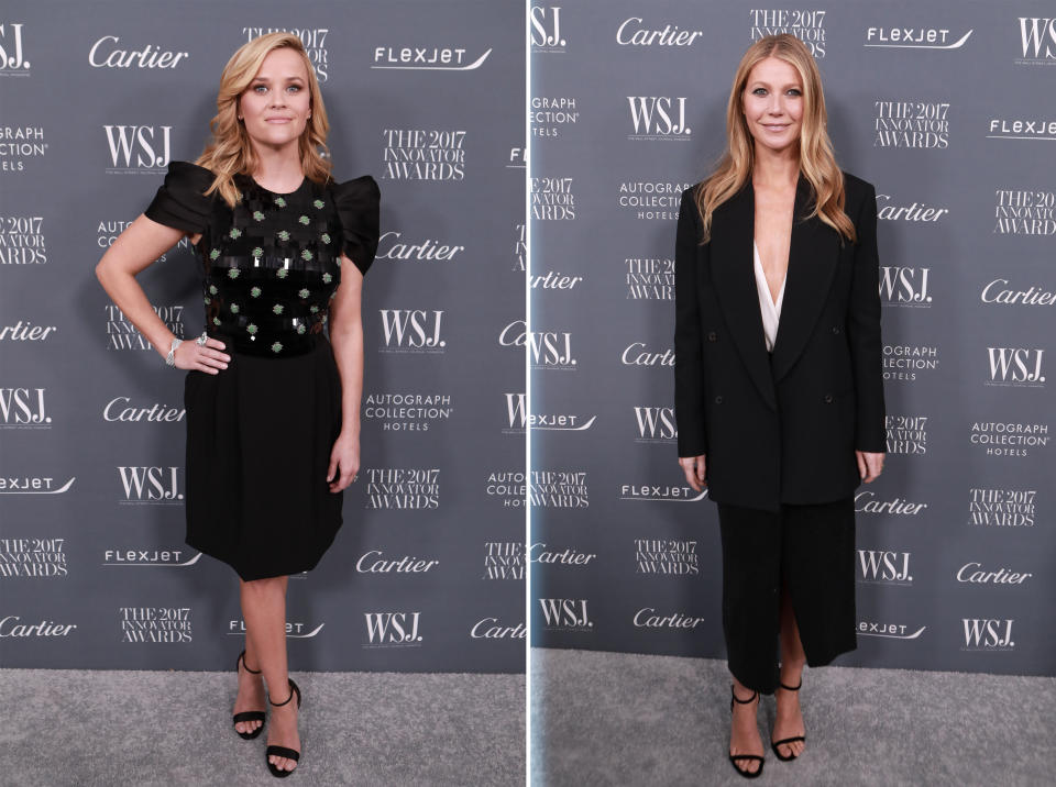 Reese Witherspoon and Gwyneth Paltrow were also dressed in black [Photo: Getty]