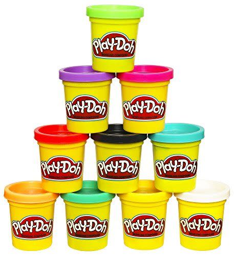 <p><strong>Play-Doh</strong></p><p>amazon.com</p><p><strong>$7.99</strong></p><p><a href="https://www.amazon.com/dp/B00JM5GW10?tag=syn-yahoo-20&ascsubtag=%5Bartid%7C10055.g.33491418%5Bsrc%7Cyahoo-us" rel="nofollow noopener" target="_blank" data-ylk="slk:Shop Now;elm:context_link;itc:0;sec:content-canvas" class="link ">Shop Now</a></p><p>There are few toys as universally appealing (to kids, at least) as Play-Doh. There's just something too satisfying about rolling the compound into a ball, forming it into a shape, and smushing it down again. Keep the <a href="https://www.amazon.com/Play-Doh-Modeling-Compound-Non-Toxic-Exclusive/dp/B00JM5GW10?tag=syn-yahoo-20&ascsubtag=%5Bartid%7C10055.g.33491418%5Bsrc%7Cyahoo-us" rel="nofollow noopener" target="_blank" data-ylk="slk:smaller tubs;elm:context_link;itc:0;sec:content-canvas" class="link ">smaller tubs</a> in the car or backpack to use while waiting for food at a restaurant. <em>Ages 2+</em></p><p><strong>RELATED:</strong> <a href="https://www.goodhousekeeping.com/childrens-products/toy-reviews/g33322567/sensory-toys/" rel="nofollow noopener" target="_blank" data-ylk="slk:The Best Sensory Toys for Exploring Different Textures, Sights, and Sounds;elm:context_link;itc:0;sec:content-canvas" class="link ">The Best Sensory Toys for Exploring Different Textures, Sights, and Sounds</a><br></p>