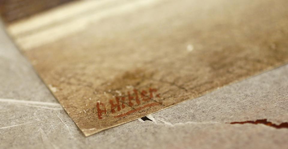 Signature of Hitler is seen on watercolour to be auctioned in Nuremberg