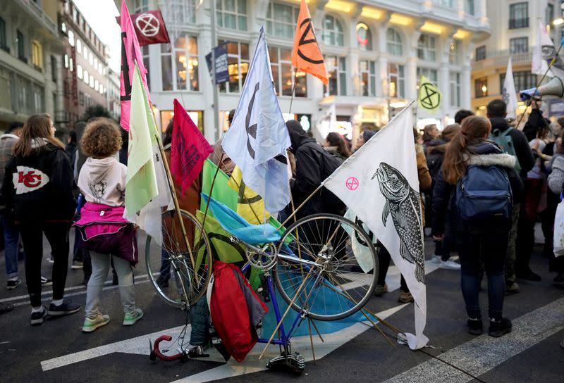 Protest by Extinction Rebellion in Madrid