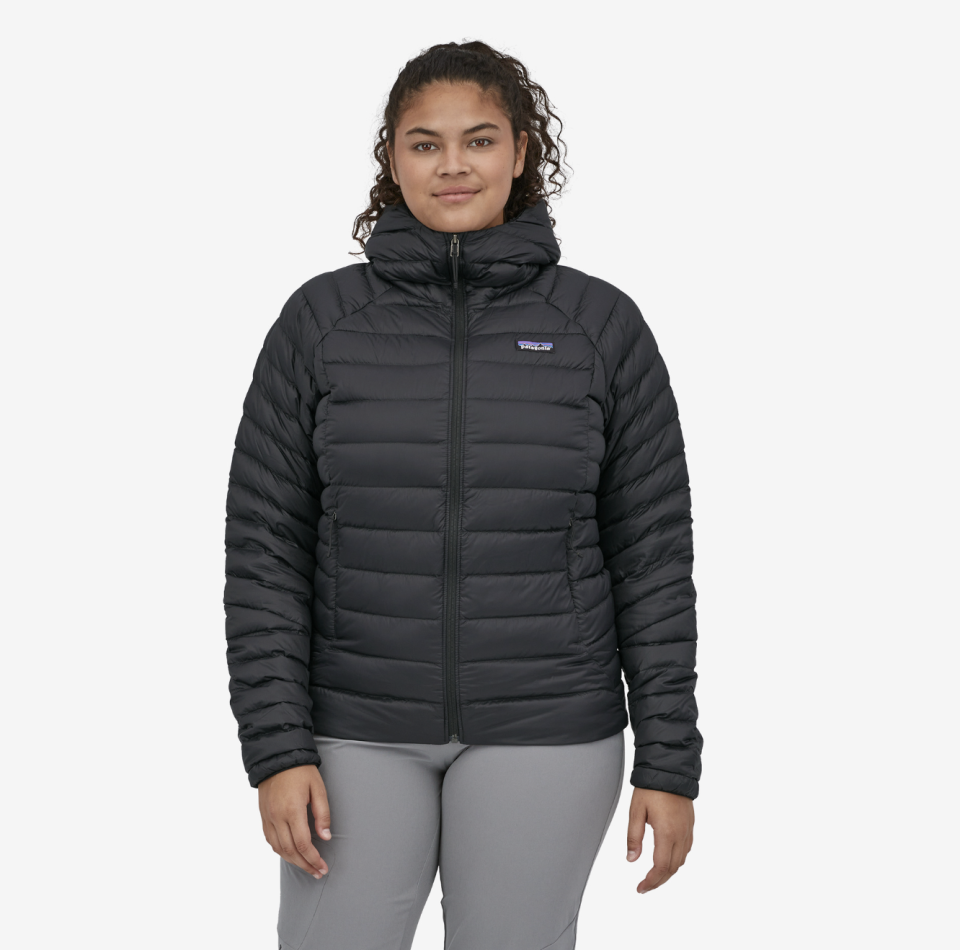 <p><strong>Patagonia </strong></p><p>patagonia.com</p><p><strong>$329.00</strong></p><p><a href="https://go.redirectingat.com?id=74968X1596630&url=https%3A%2F%2Fwww.patagonia.com%2Fproduct%2Fwomens-down-sweater-hoody%2F84712.html&sref=https%3A%2F%2Fwww.goodhousekeeping.com%2Fclothing%2Fwinter-coat-reviews%2Fg41576945%2Fbest-down-jackets%2F" rel="nofollow noopener" target="_blank" data-ylk="slk:Shop Now" class="link ">Shop Now</a></p><p>Our best overall down jacket from Patagonia is both sleek and sustainable in design. The simple shape with slightly tapered seams down the front can be easily adjusted with drawstrings at the hem for a more fitted look. Plus,<strong> it's made with 800-fill-power RDS-certified responsibly sourced down and 100% recycled nylon ripstop</strong>, and our experts appreciate the Fair Trade Certified production processes. The jacket folds compactly into its own pocket for easy transport and even comes with a repair patch in case you need to make a quick fix.</p><p>In the Lab, analysts appreciated the jacket's quality construction, including a thicker outer material coated with a water-repellent finish, a brimmed hood for protection from wet weather and roomy pockets for plenty of storage. They did notice some loose down peaking out around the hem and pockets but no fraying threads or faulty seams. There were no complaints from our tester who appreciated the shape of the coat, describing it as "not restrictive or too tight" but also not "overly puffy," and she loved the easy-to-use drawstrings to adjust the fit. It also received perfect ratings for comfort and warmth. </p>