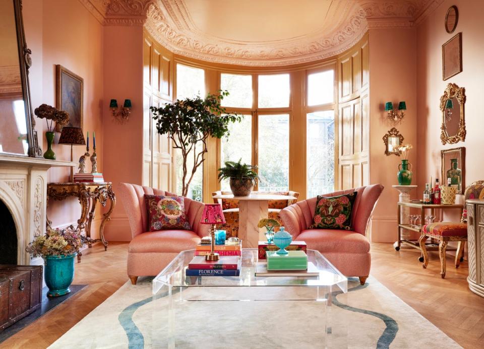 Matthew Williamson’s pink living room, as featured in his foolproof guide to using colour in Homes & Property this week (Damian Russell)