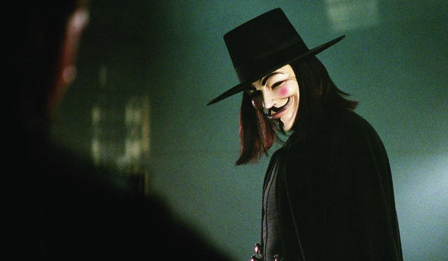 Natalie Portman and Hugo Weaving, in V for Vendetta.