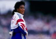 <p>When we say Sanderson is the OG, we're not kidding – she's the first Black British woman to win an Olympic gold medal. Ever. A javelin thrower and heptathlete, Sanderson is a six-time Olympian, taking gold in 1984. </p>