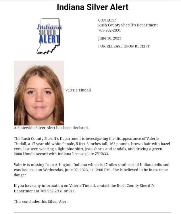 A statewide missing person alert was issued for Valerie Tindall days after she disappeared.