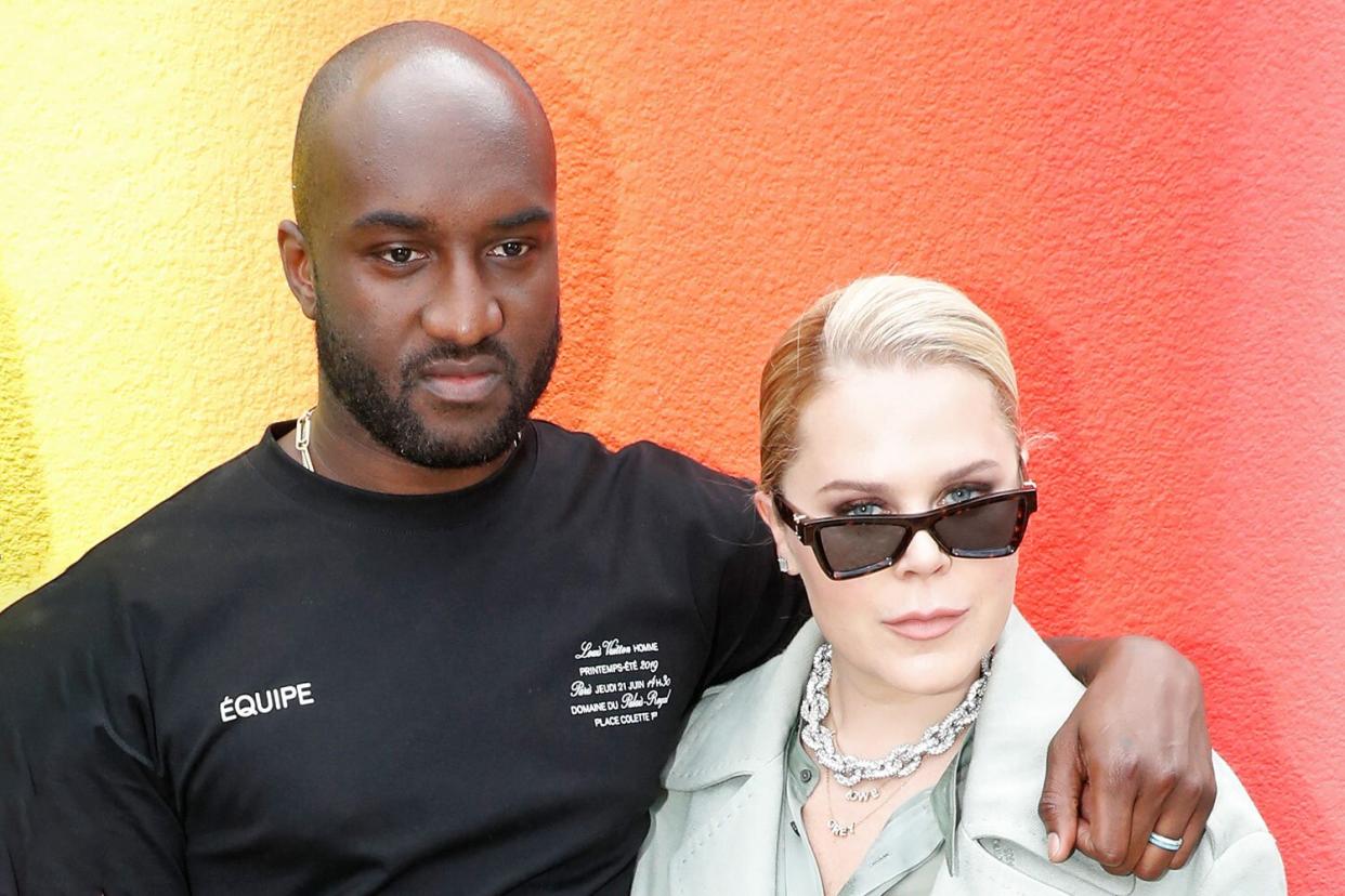 PARIS, FRANCE - JUNE 21: Stylist Virgil Abloh standing between his wife Shannon Abloh (R) and his sister pose after the Louis Vuitton Menswear Spring/Summer 2019 show as part of Paris Fashion Week on June 21, 2018 in Paris, France. (Photo by Bertrand Rindoff Petroff/Getty Images)