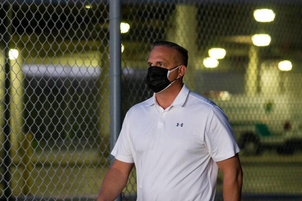 Frank Artiles leaves the Turner Guilford Knight Correctional Center in Miami, Florida on Thursday, March 18, 2021. Artiles posted $5,000 bail after facing charges relating to a 2020 Senate District 37 campaign.