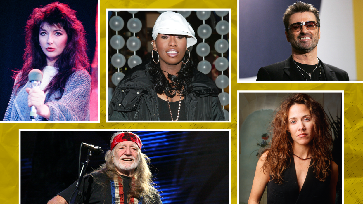 Clockwise: Kate Bush, Missy Elliott, George Michael, Sheryl Crow, Willie Nelson (Photos: Getty Images)