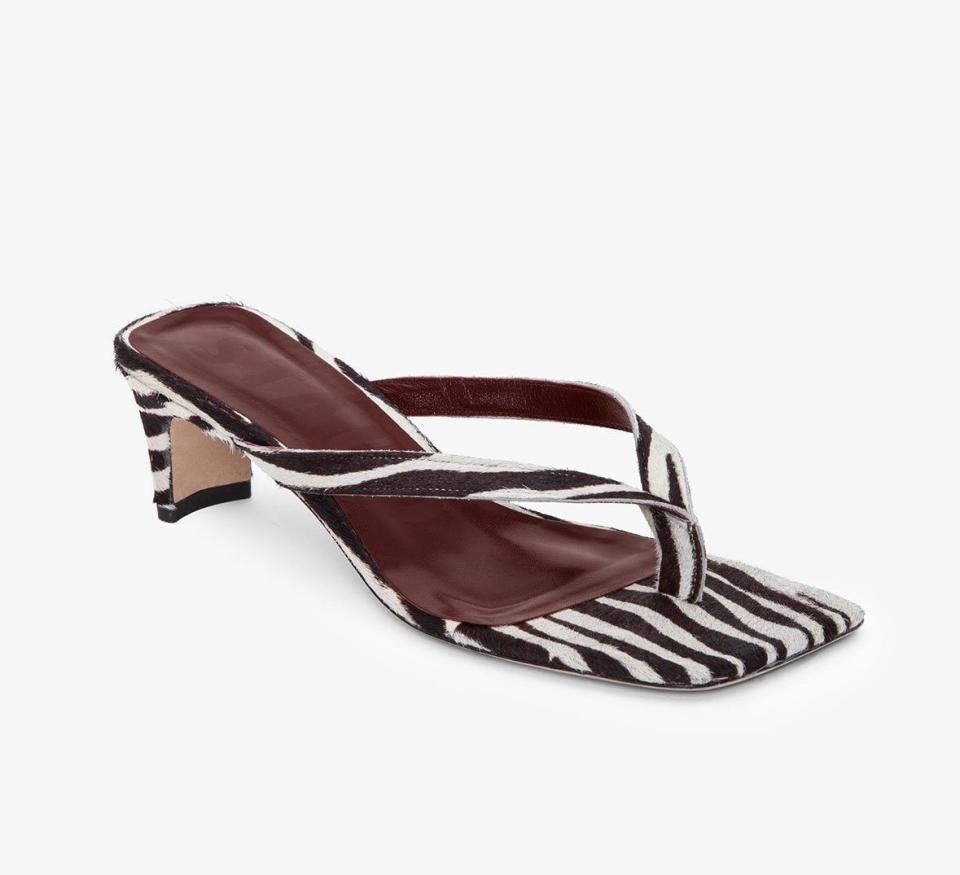 Audrey Sandal Zebra. Image via Staud.