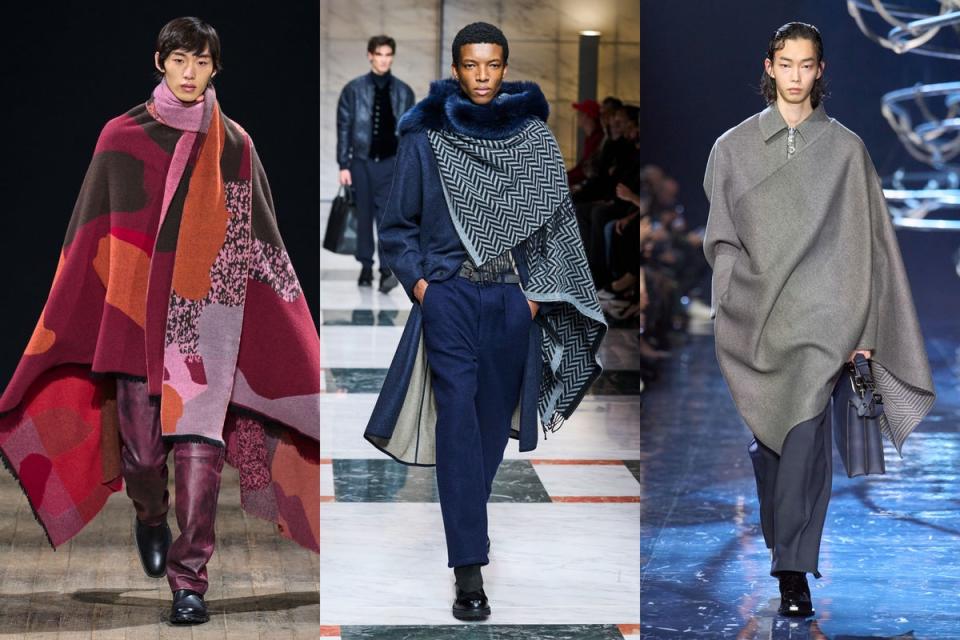 L - R: Paul Smith, Giorgio Armani, Fendi (All wrapped up)