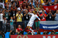 Soccer Football - World Cup - Group B - Portugal vs Morocco - Luzhniki Stadium, Moscow, Russia - June 20, 2018 Portugal's Cristiano Ronaldo celebrates scoring their first goal REUTERS/Kai Pfaffenbach