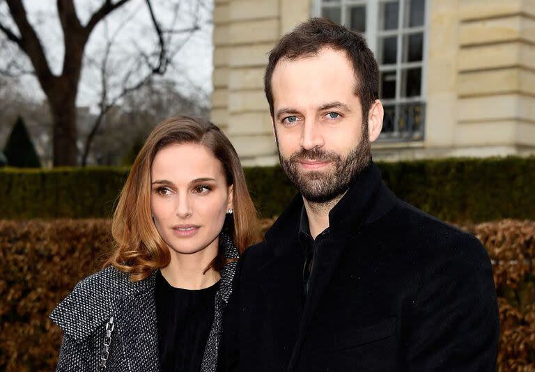 Natalie Portman y Benjamin Millepied, en un desfile de Christian Dior en París, en enero de 2015