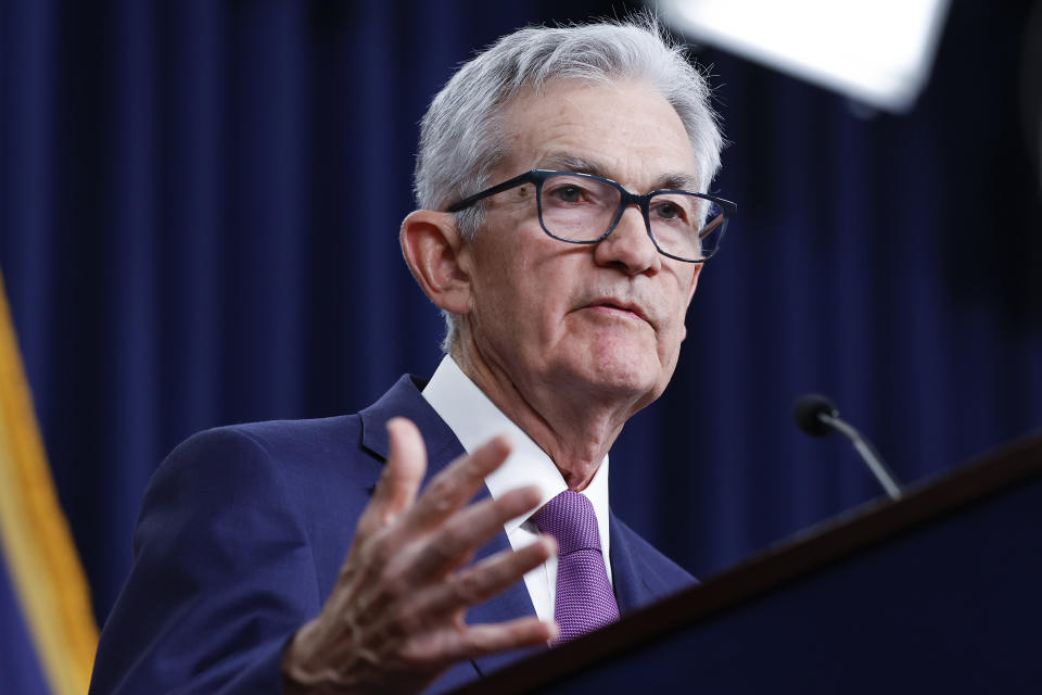 WASHINGTON, DC - JANUARY 31:  U.S. Federal Reserve Board Chairman Jerome Powell speaks during a news conference at the headquarters of the Federal Reserve on January 31, 2024 in Washington, DC.  The Federal Reserve announced today that interest rates will remain unchanged.  (Photo by Anna Moneymaker/Getty Images)