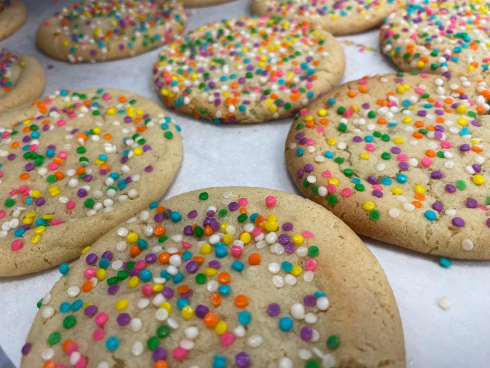 Fresh from the oven, birthday cake cookies are ready to go at the grand opening of Kooky Cookies at 10710 Kingston Pike Friday, June 3, 2022.