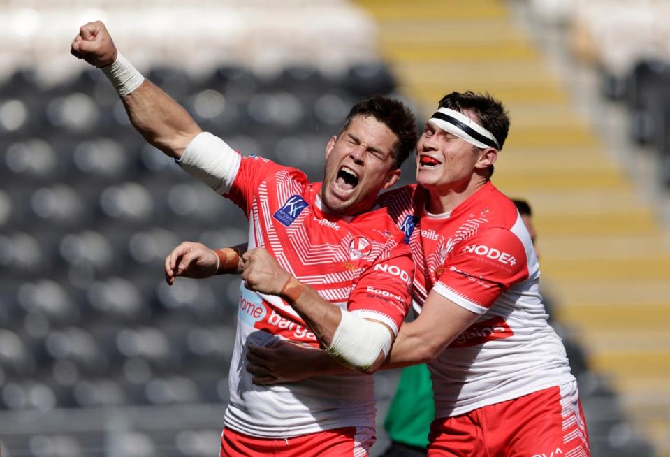 Louie McCarthy-Scarsbrook scored a brace of tries for St Helens (PA)