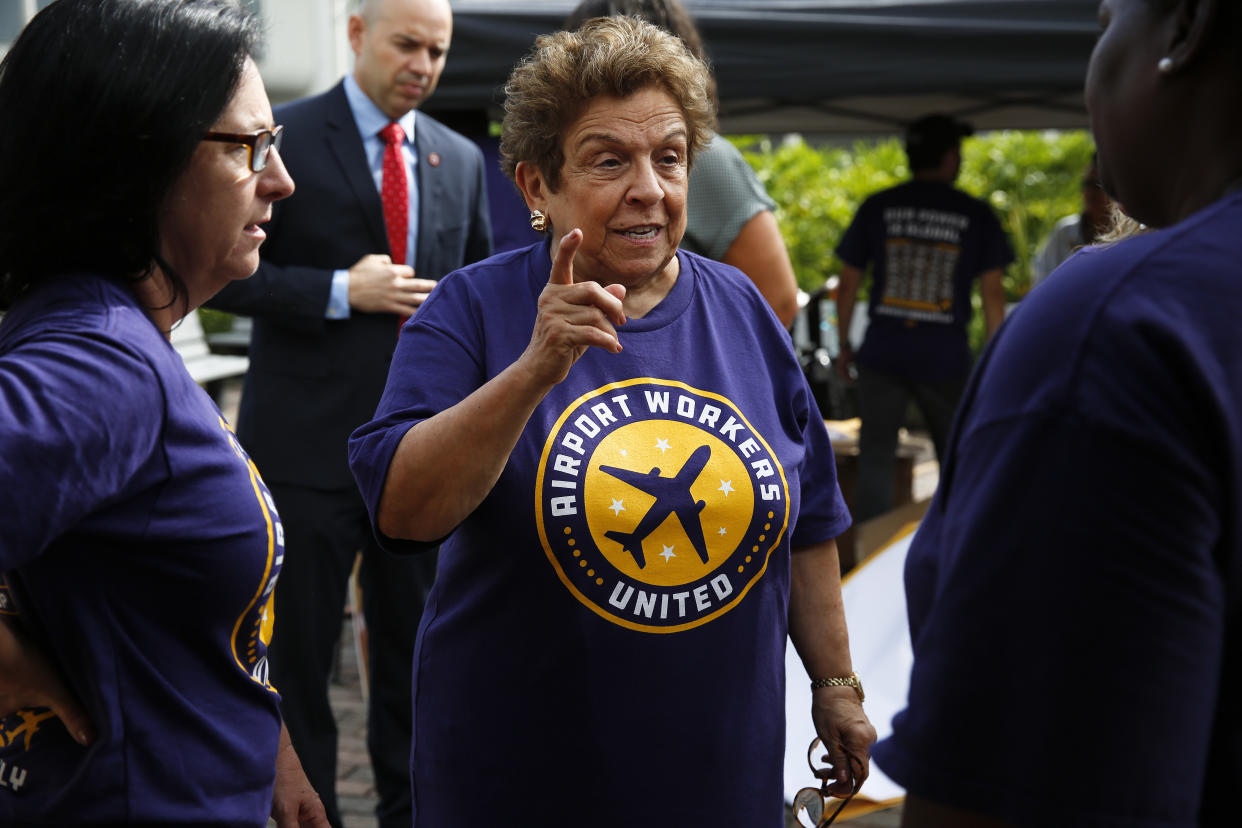 Florida Democratic congressional candidate Donna Shalala attends a protest at the Miami International Airport on Oct. 2, 2018. (Photo: Brynn Anderson/AP)