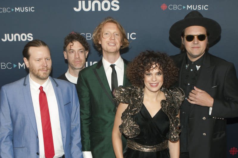 Arcade Fire attends the Juno Awards in 2018. File Photo by Heinz Ruckemann/UPI