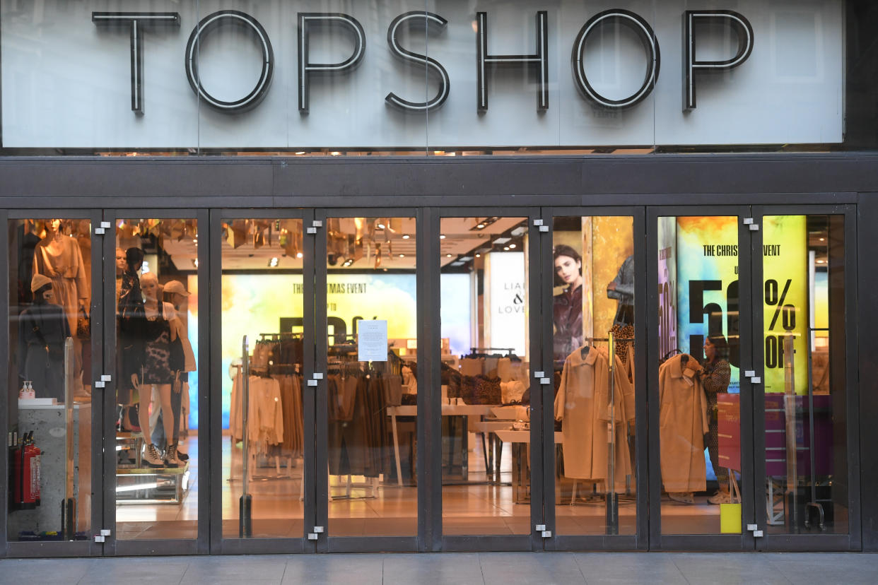 Top Shop in Oxford Street, London, part of Sir Philip GreenÕs Arcadia Group which has gone bust, putting 13,000 jobs at risk. (Photo by Kirsty O'Connor/PA Images via Getty Images)