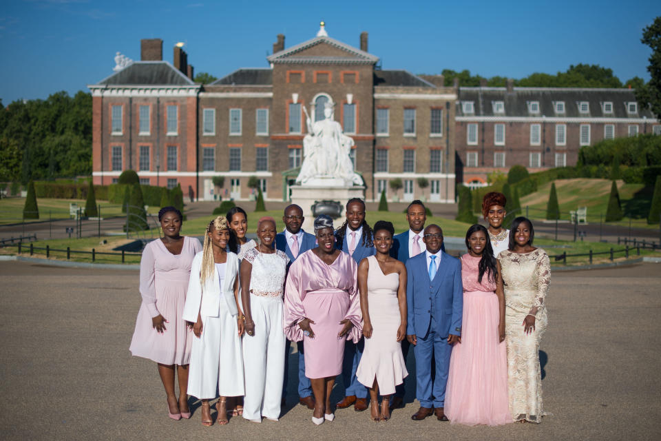 Conductor Karen Gibson (centre left) and members of the Kingdom Choir (PA)