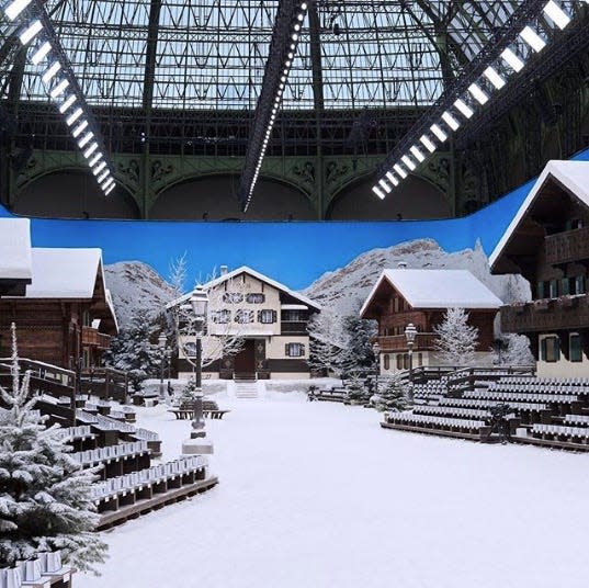 <p>For the final Chanel show under Karl Lagerfeld's creative direction the Grand Palais in Paris was transformed into an alpine winter wonderland Chanel called, 'Chalet Gardenia'. ELLE UK's Cat Callender, present for the momentous occasion said of the atmosphere, 'That crispness that you get in the mountains and the uplifting feel that you get skiing or in a snowy environment is what is going on here. It is sad, yes as this is a post Karl moment, but the feeling in here is uplifting and light.'</p>
