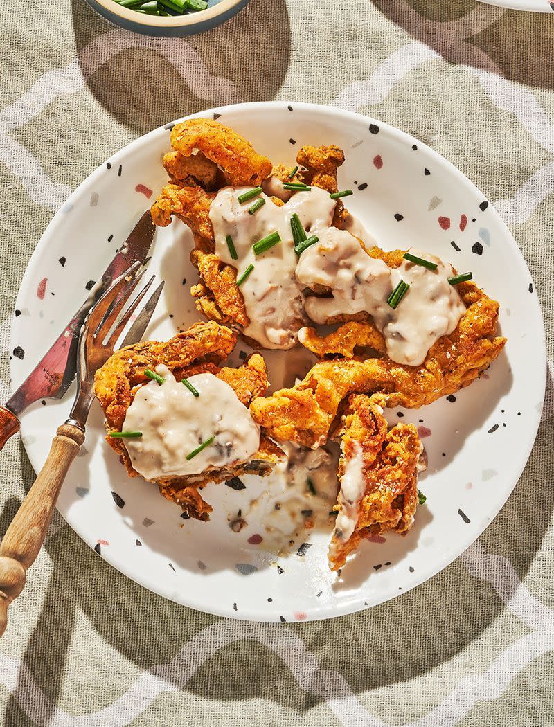 Chicken-Fried Mushrooms & Gravy