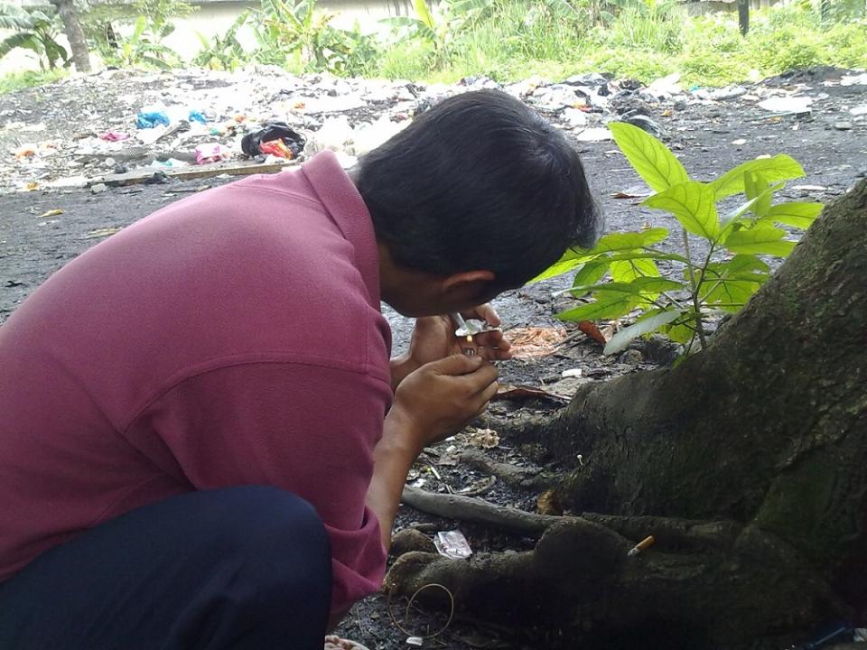 An old photo of a drug user in Chow Kit from a few years ago. ― Picture courtesy of PT Foundation