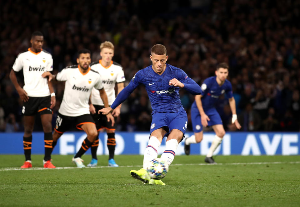 Ross Barkley misses a penalty for Chelsea. (Credit: Getty Images)