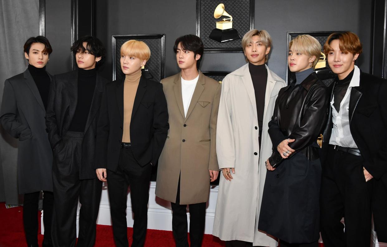 BTS attend the 2020 Grammy Awards: Getty