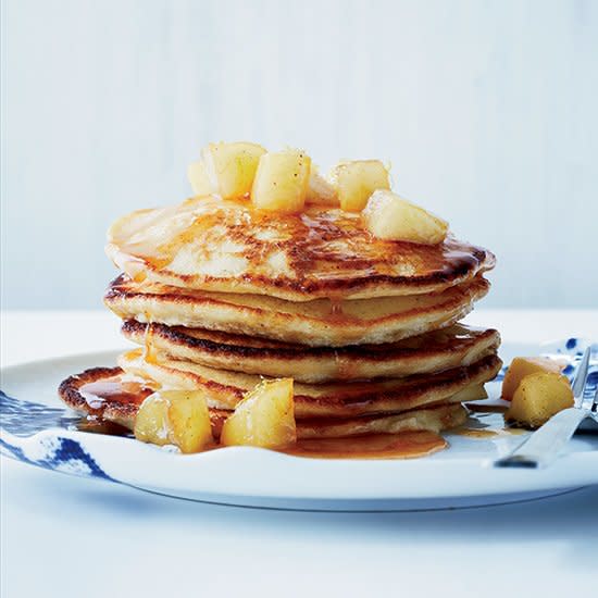 Lemon-Ricotta Pancakes with Caramelized Apples