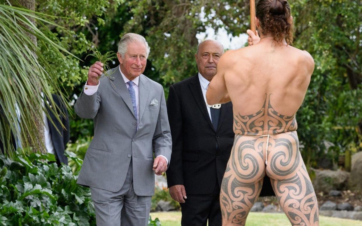 The Prince of Wales attends a welcome ceremony at Takahanga Marae - Getty Images AsiaPac