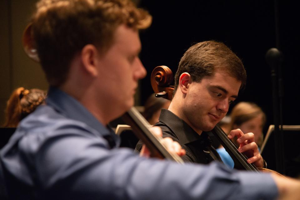 Cellist Daniel Kaler, right, is in his third year as a Sarasota Music Festival fellow. He is seen during a 2018 performance.
