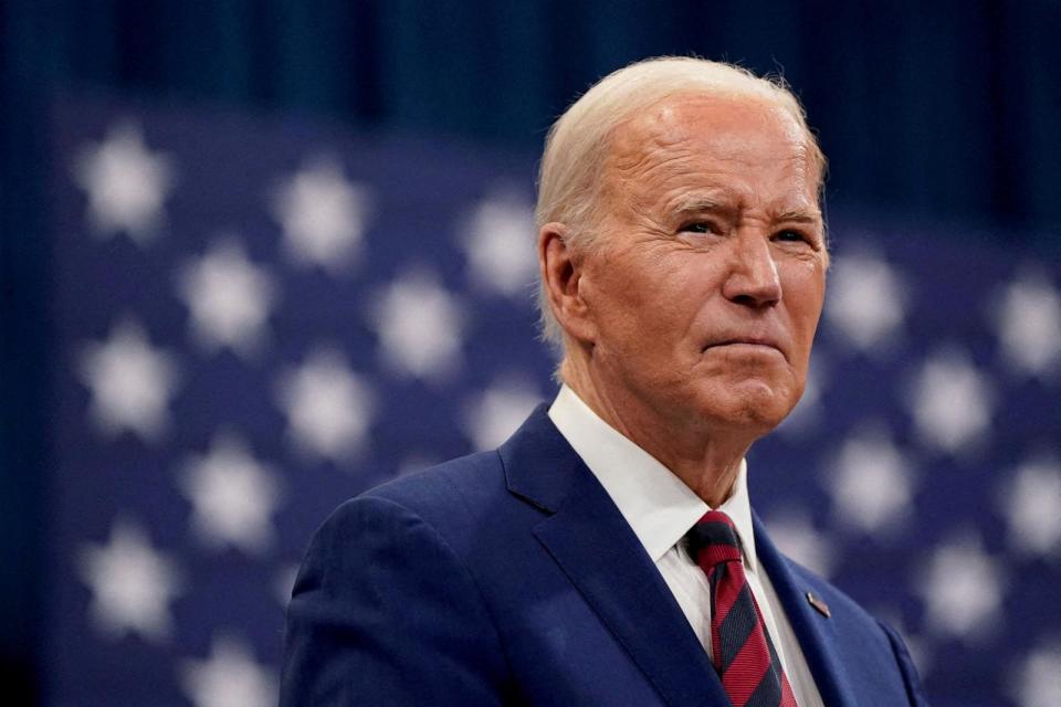 PHOTO: President Joe Biden looks on during his visit in Raleigh, N.C., March 26, 2024.  (Elizabeth Frantz/Reuters, FILE)