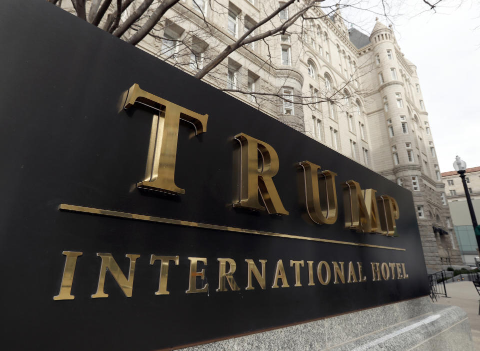 FILE - In this Dec. 21, 2016, file photo, The Trump International Hotel at 1100 Pennsylvania Avenue NW, is photographed in Washington. America’s vaping industry has taken its fight to fend off regulation directly to President Donald Trump’s doorstep, with a lobbying group twice booking meetings at his Washington hotel. (AP Photo/Alex Brandon, File)