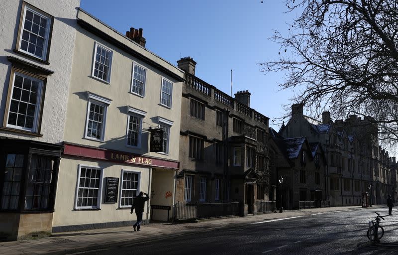 The Lamb and Flag is seen as the Grade-II listed pub is forced to close, after more than 400 years of business, following outbreak of the coronavirus disease