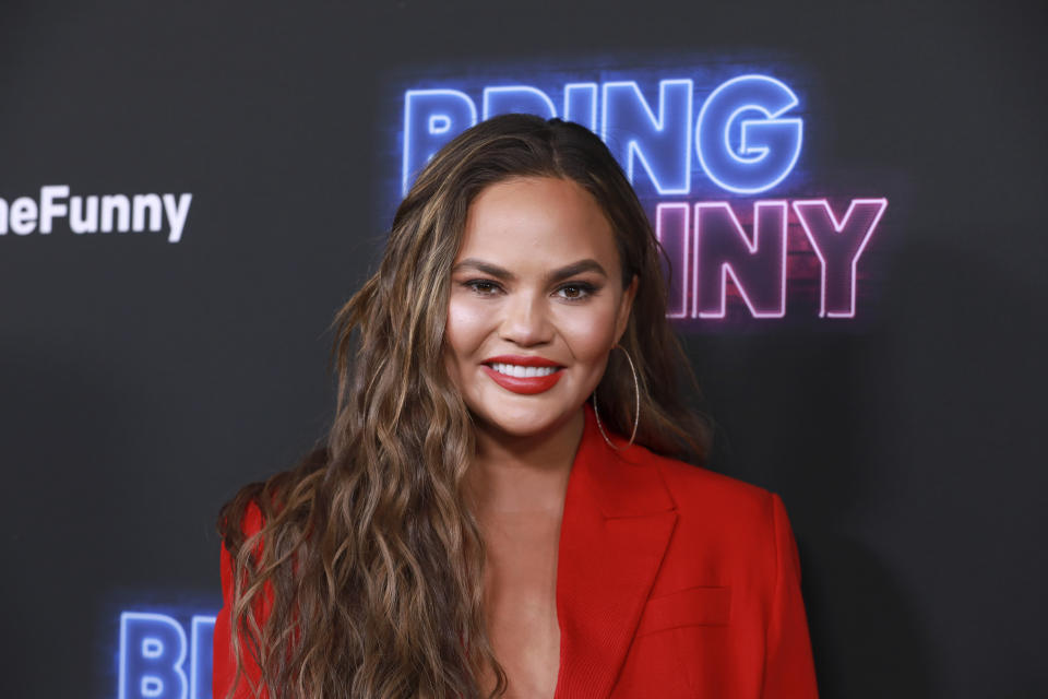 Chrissy Teigen attends the "Bring the Funny" premiere event at Rockwell Table and Stage on Wednesday, June 26, 2019, in Los Angeles. (Photo by Mark Von Holden/Invision/AP)